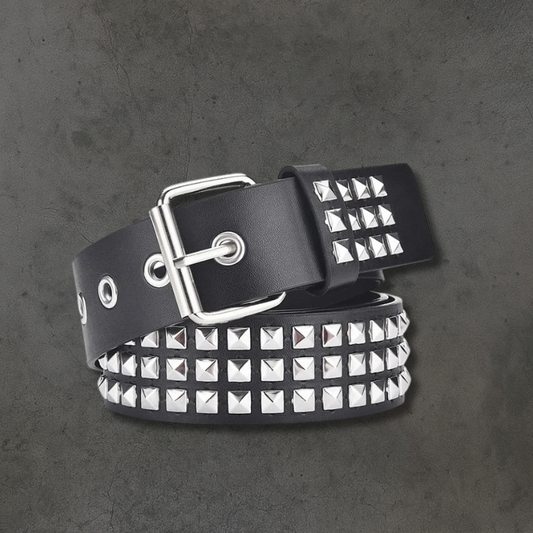 PHANTOM ERA - STUDDED LEATHER BELT (BLACK NOIR)