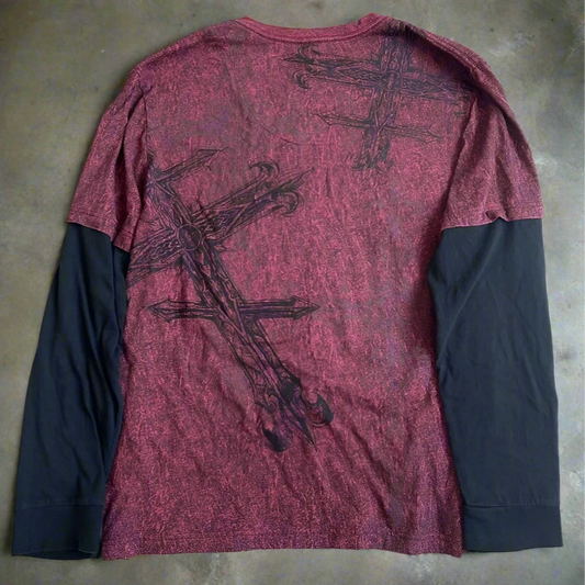 VINTAGE RED - CYBERCROSS BRUISED BLED LONGSLEEVE