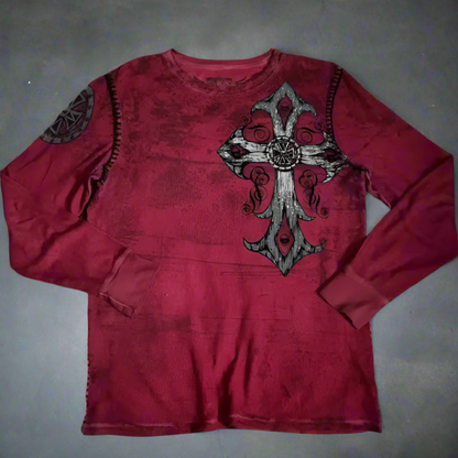 VINTAGE RED - ANGEL WINGS, LONGSLEEVE THERMAL