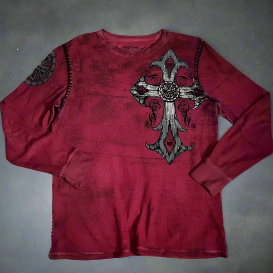 VINTAGE RED - ANGEL WINGS, LONGSLEEVE THERMAL