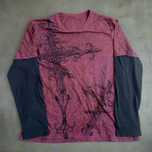 VINTAGE RED - CYBERCROSS BRUISED BLED LONGSLEEVE